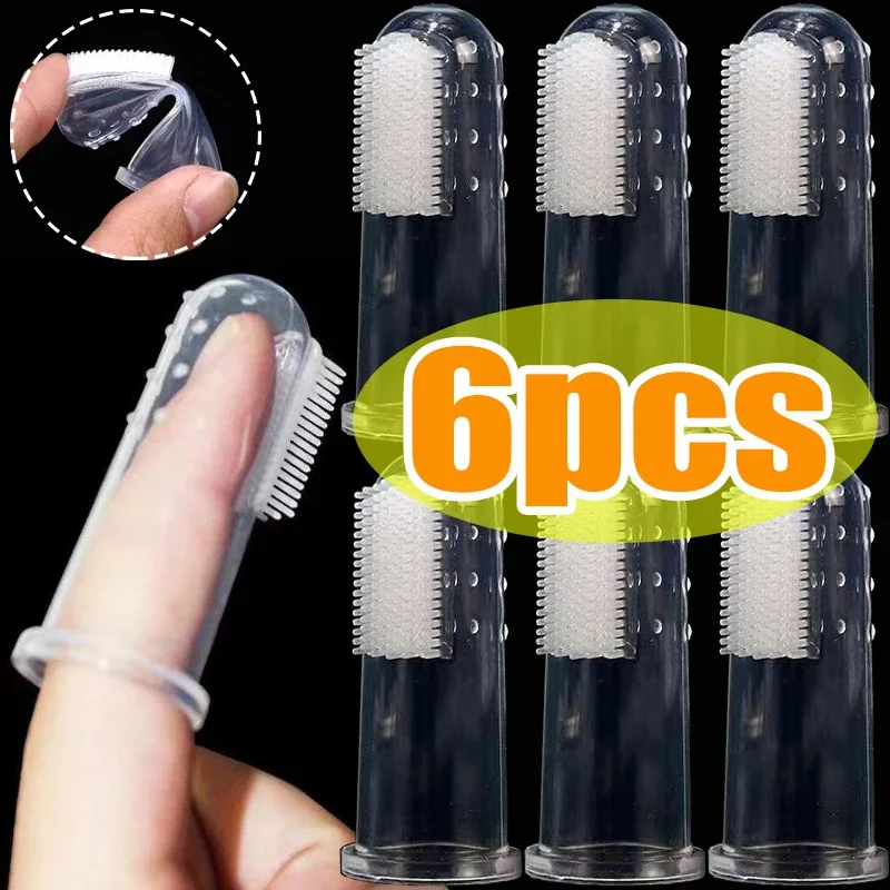 Teeth Whitening Mouthwash - Silicone Soft Pet Finger Cuff Toothbrushes