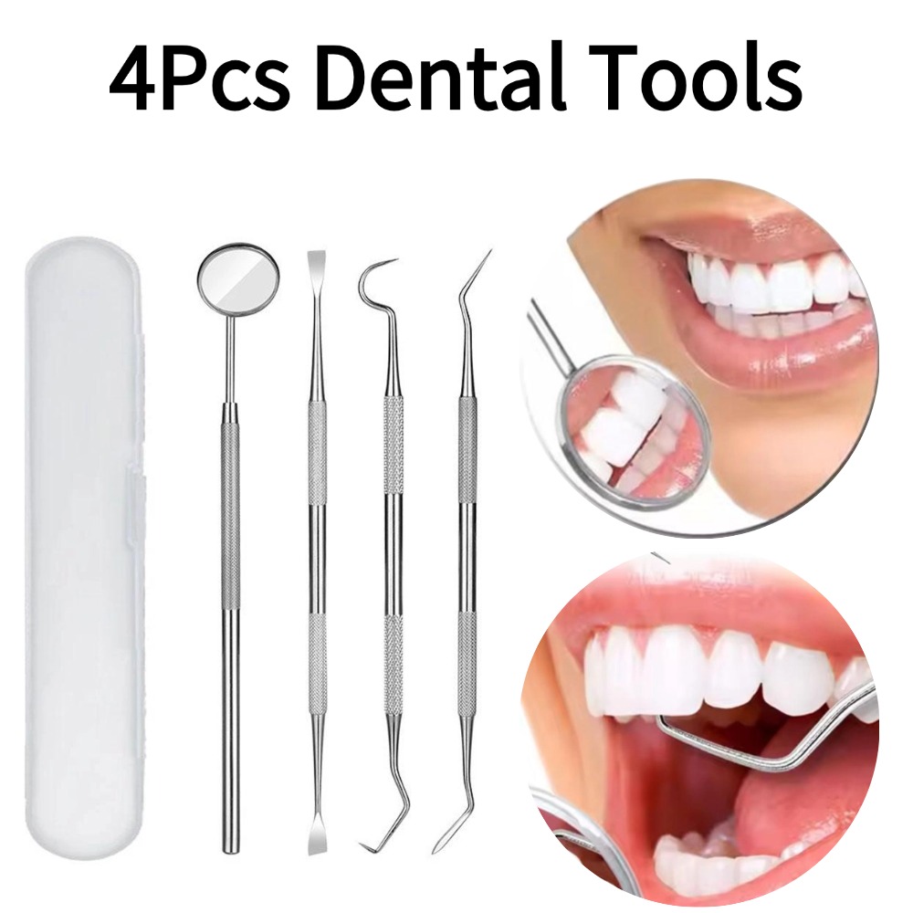 Teeth Whitening Mouthwash - 4PCS Oral Care Tool Kit Stainless
