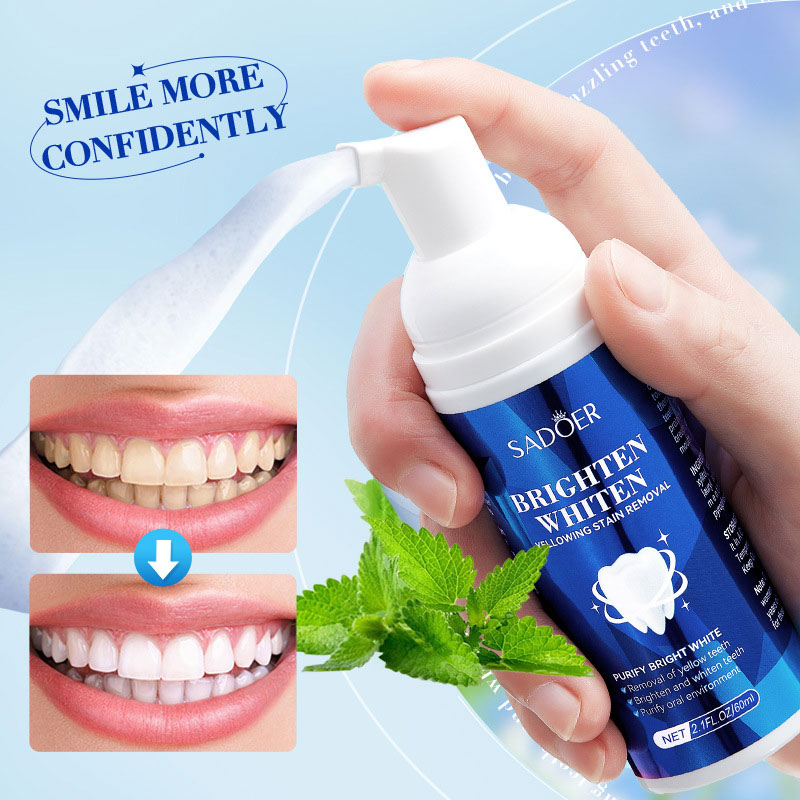 Teeth Whitening Xylitol Gum - SADOER Bright White Teeth Cleansing Mousse,