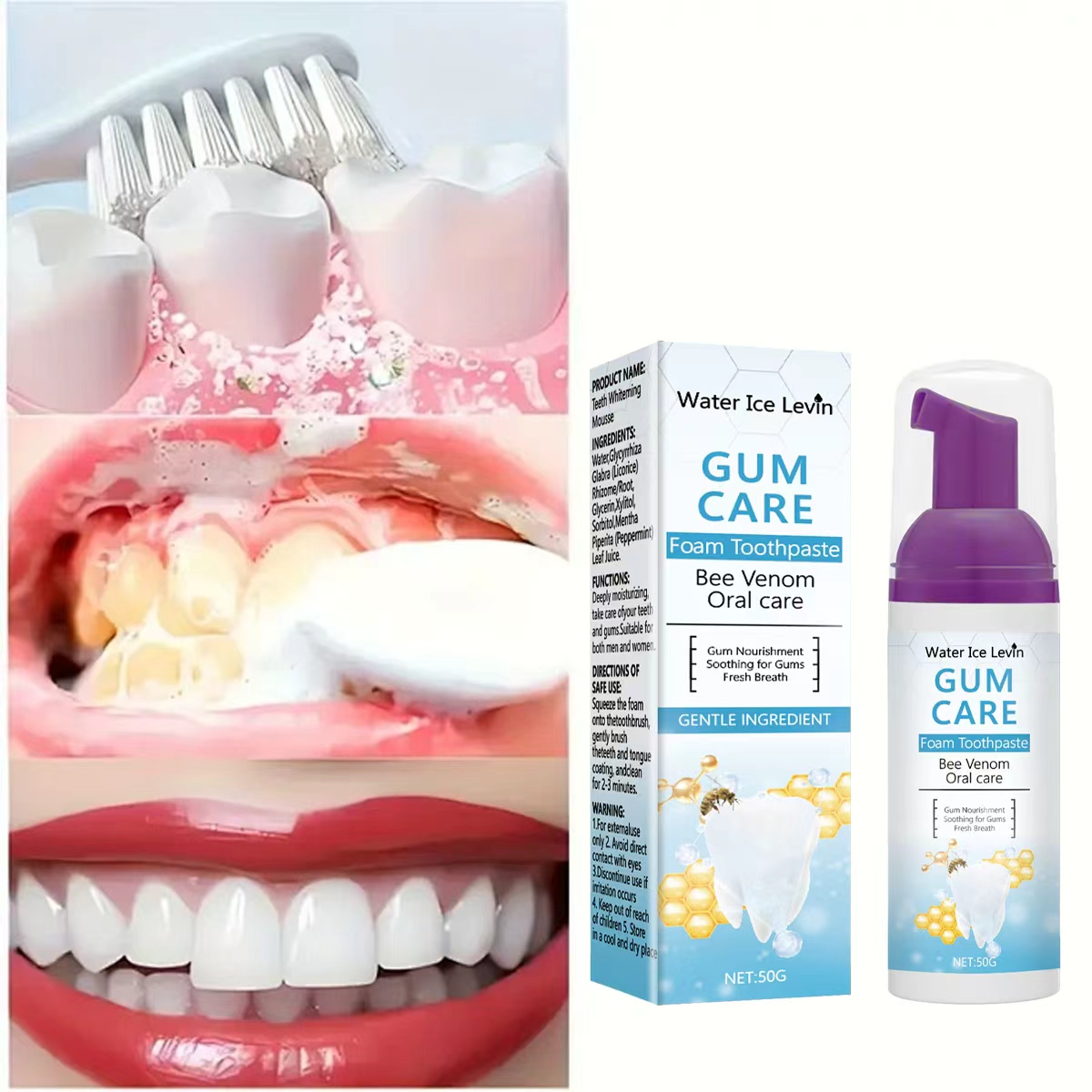 Water Ice Levin Gum Care Foam  - Teeth Whitening Xylitol Gum recension och pris
