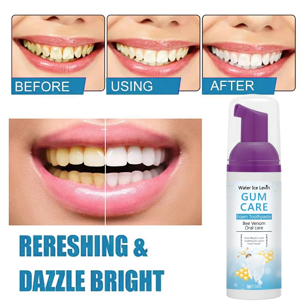 Water Ice Levin Gum Care Foam  - Teeth Whitening Xylitol Gum recension och pris