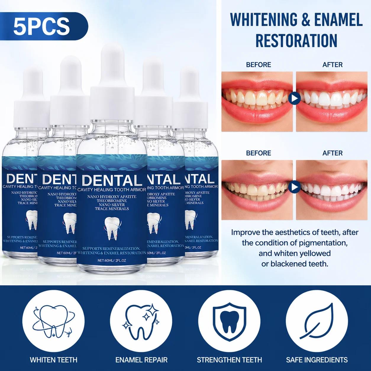 Whitening Tooth Serum 60ml Nan - Enamel Repair Serum recension och pris