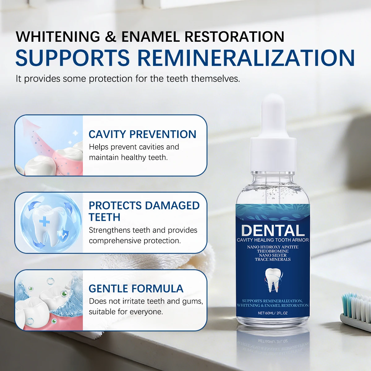 Whitening Tooth Serum 60ml Nan - Enamel Repair Serum recension och pris