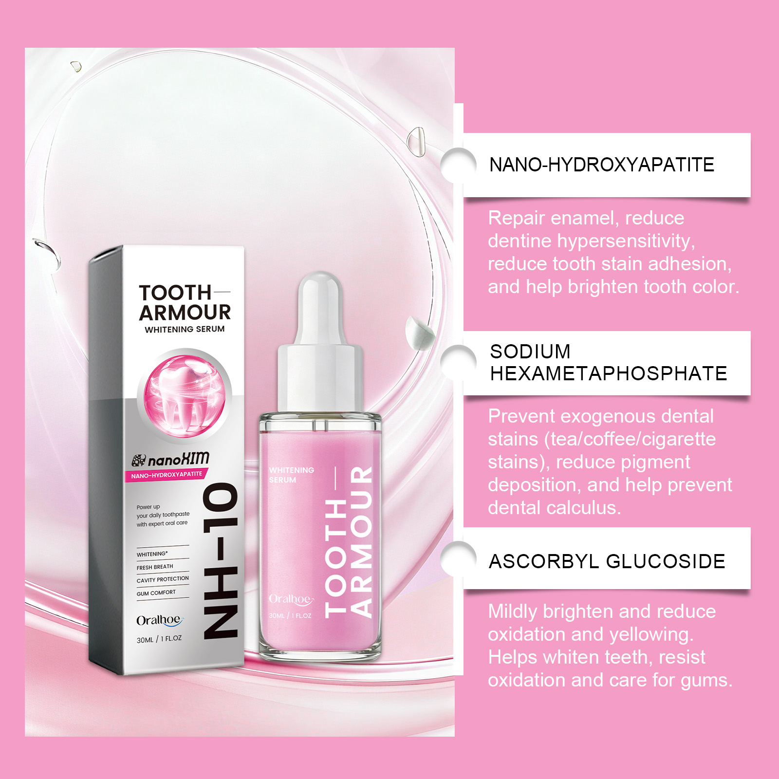 Teeth Whitening Serum for Nano - Enamel Repair Serum recension och pris