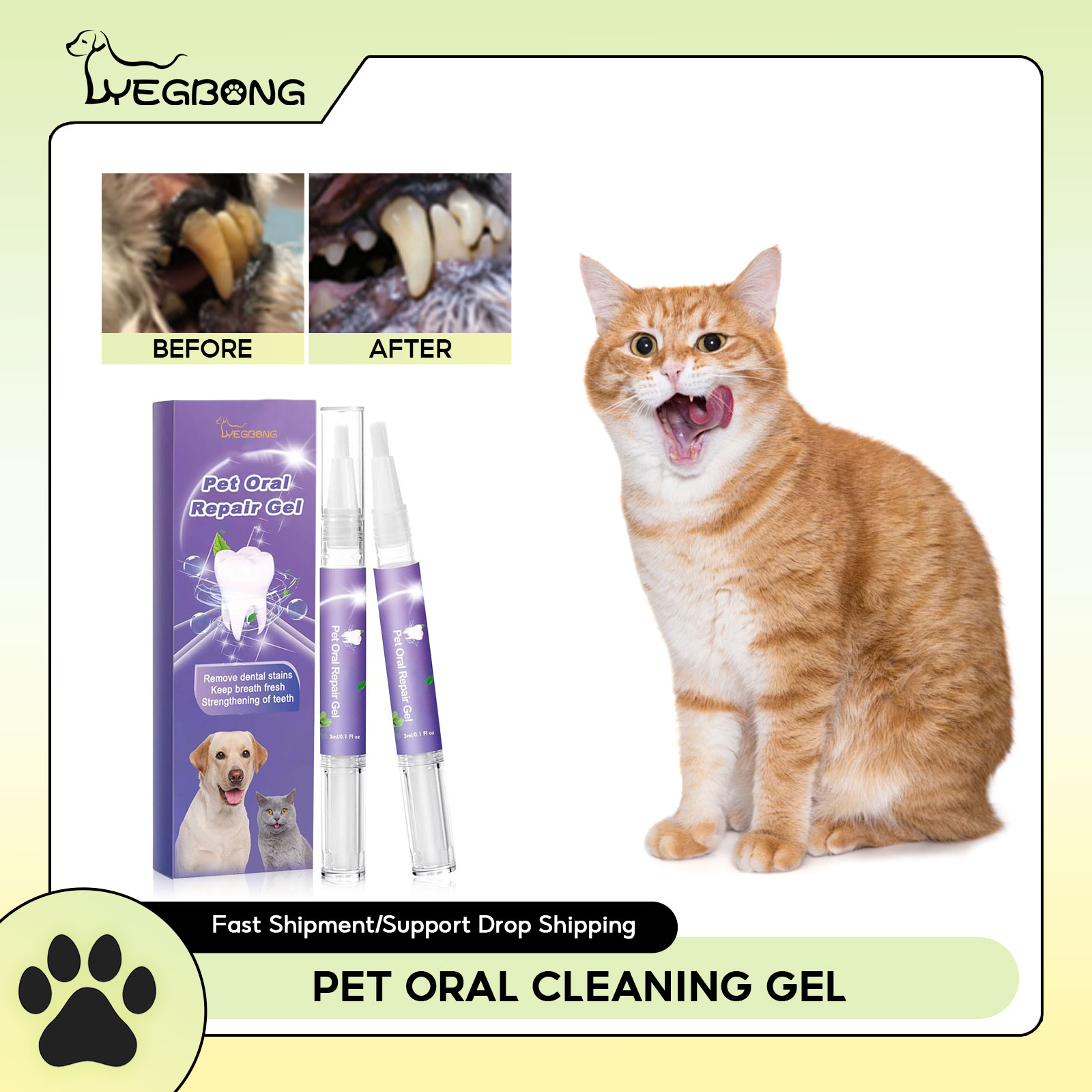 Pet Oral Repair Gel Puppy Tart - Teeth Whitening Mouthwash recension och pris