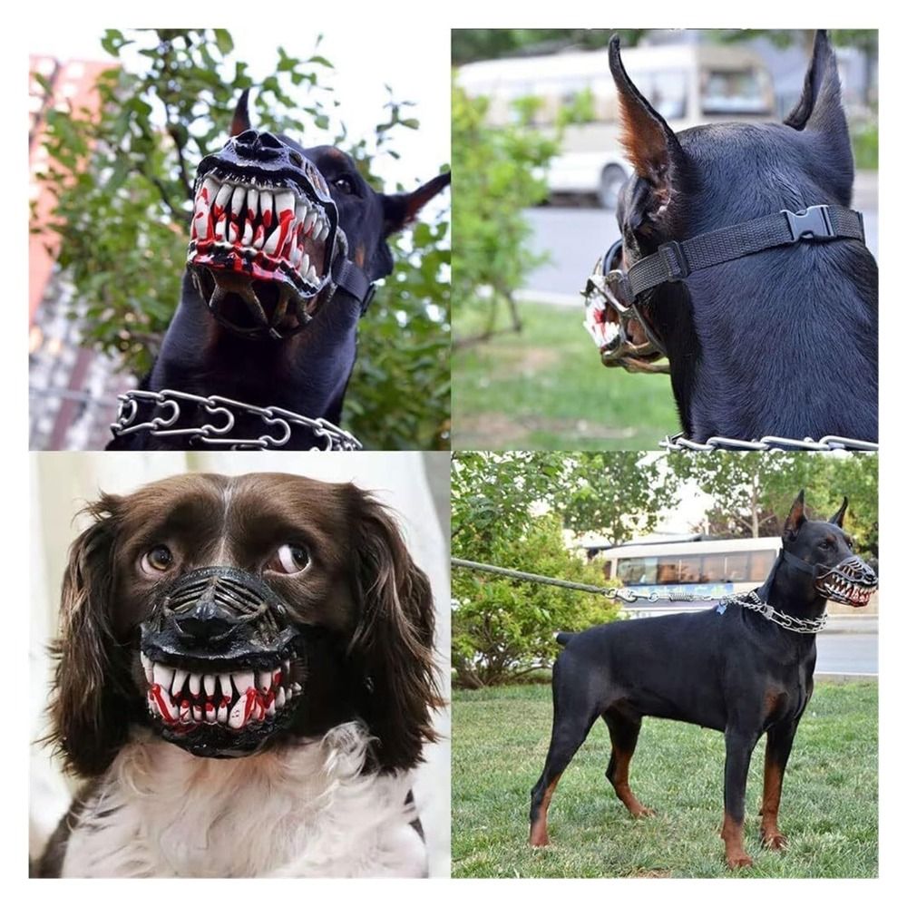 Spooky Latex Scary Dog Muzzle  - Teeth Whitening Mask recension och pris