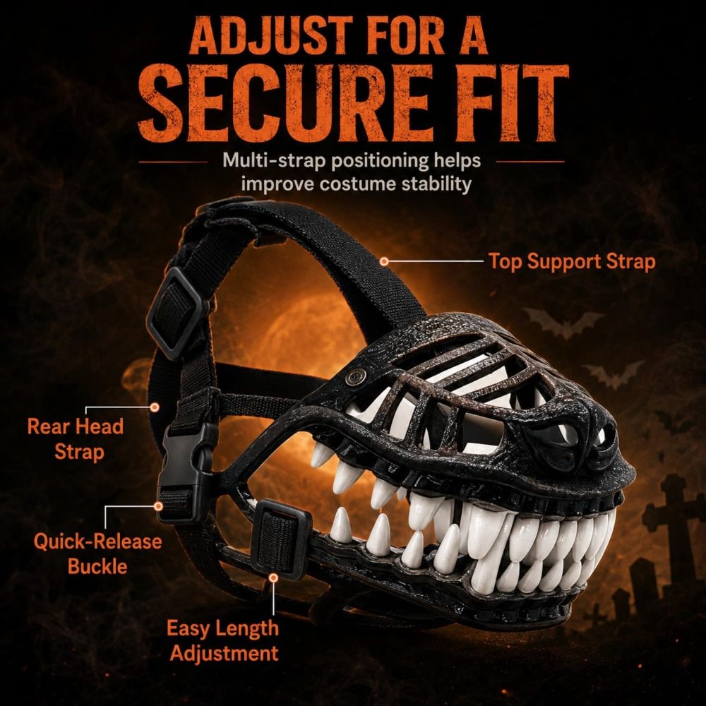 Spooky Latex Scary Dog Muzzle  - Teeth Whitening Mask recension och pris